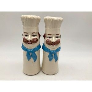 Set Vintage 8.5” Seasoning Shakers French Chefs Sittre Ceramics 1979 Large